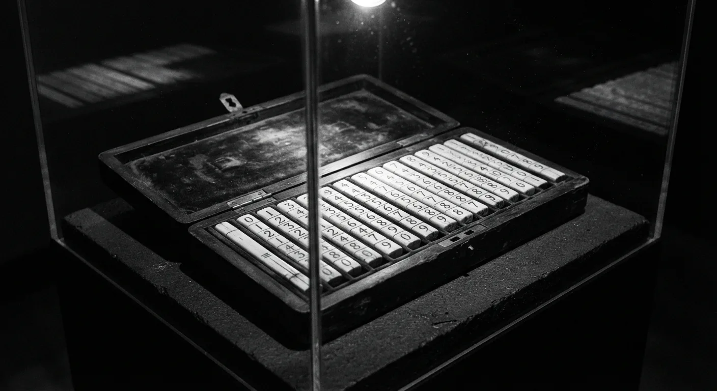 Napier's Bones: a set of ivory calculating rods in a wooden case